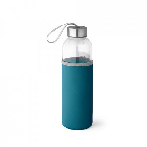 RAISE. Squeeze em vidro e tampa em a&ccedil;o inox com al&ccedil;a (520 mL) - Azul