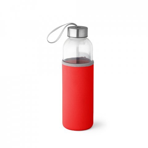 RAISE. Squeeze em vidro e tampa em a&ccedil;o inox com al&ccedil;a (520 mL) - Vermelho