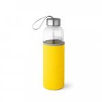 RAISE. Squeeze em vidro e tampa em a&ccedil;o inox com al&ccedil;a (520 mL) - Amarelo