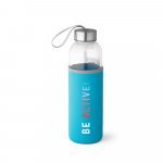 RAISE. Squeeze em vidro e tampa em a&ccedil;o inox com al&ccedil;a (520 mL) - Azul claro