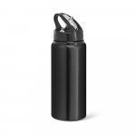 LEMON. Squeeze em alum&iacute;nio, com bico de canudo flip e canudo (670 mL) - Preto