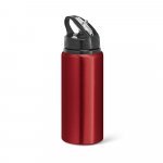 LEMON. Squeeze em alum&iacute;nio, com bico de canudo flip e canudo (670 mL) - Vermelho