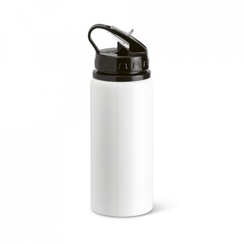 LEMON. Squeeze em alum&iacute;nio, com bico de canudo flip e canudo (670 mL) - Branco