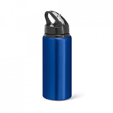 LEMON. Squeeze em alum&iacute;nio, com bico de canudo flip e canudo (670 mL) - Azul royal