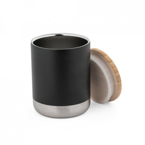 NORRE TUMBLER. Copo de viagem em a&ccedil;o inox, t&eacute;rmico com parede dupla isolada a v&aacute;cuo (370 mL) - Preto
