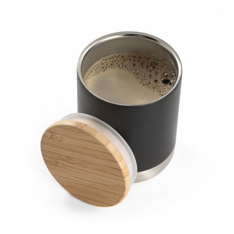 NORRE TUMBLER. Copo de viagem em a&ccedil;o inox, t&eacute;rmico com parede dupla isolada a v&aacute;cuo (370 mL) - Preto