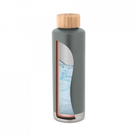 NORRE BOTTLE. Garrafa em a&ccedil;o inox de parede dupla t&eacute;rmica, isolada a v&aacute;cuo (640 mL) - Cinza escuro