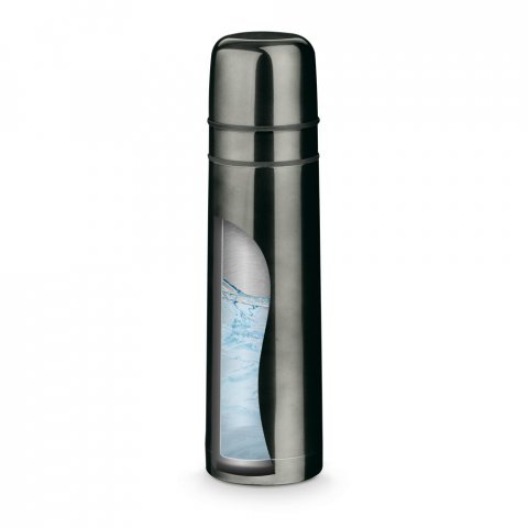 HEAT. Garrafa em a&ccedil;o inox de parede dupla t&eacute;rmica, isolada a v&aacute;cuo (750 mL) - Chumbo