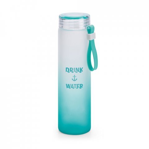 WILLIAMS. Squeeze em vidro borossilicato com al&ccedil;a (470 mL) - Turquesa