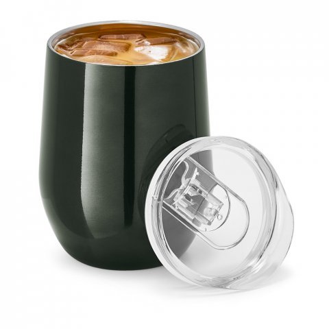 RONDE. Copo de viagem t&eacute;rmico em a&ccedil;o inox de parede dupla isolada a v&aacute;cuo (400 mL) - Chumbo