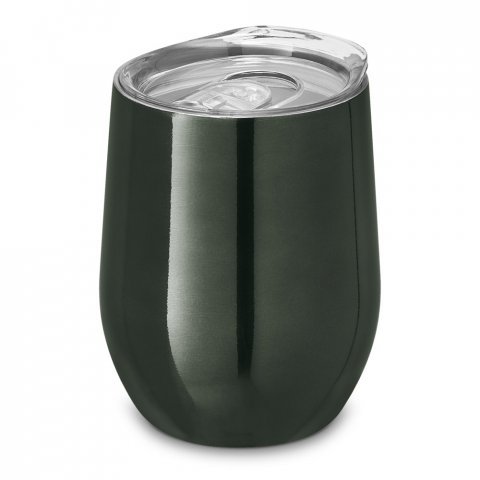 RONDE. Copo de viagem t&eacute;rmico em a&ccedil;o inox de parede dupla isolada a v&aacute;cuo (400 mL) - Chumbo