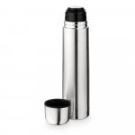LITER. Garrafa em a&ccedil;o inox de parede dupla t&eacute;rmica, isolada a v&aacute;cuo (1 L) - Cromado