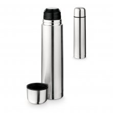 LITER. Garrafa em a&ccedil;o inox de parede dupla t&eacute;rmica, isolada a v&aacute;cuo (1 L)