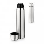 LITER. Garrafa em a&ccedil;o inox de parede dupla t&eacute;rmica, isolada a v&aacute;cuo (1 L)