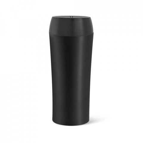 MONARDA. Copo de viagem em a&ccedil;o inox, t&eacute;rmico com parede dupla isolada a ar (470 mL) - Preto