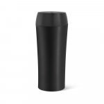 MONARDA. Copo de viagem em a&ccedil;o inox, t&eacute;rmico com parede dupla isolada a ar (470 mL) - Preto