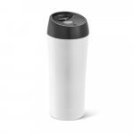 MONARDA. Copo de viagem em a&ccedil;o inox, t&eacute;rmico com parede dupla isolada a ar (470 mL) - Branco