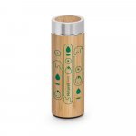 NATUREL. Garrafa em a&ccedil;o inox 90% reciclado e bambu de parede dupla t&eacute;rmica, isolada a v&aacute;cuo (430 mL) - Natural