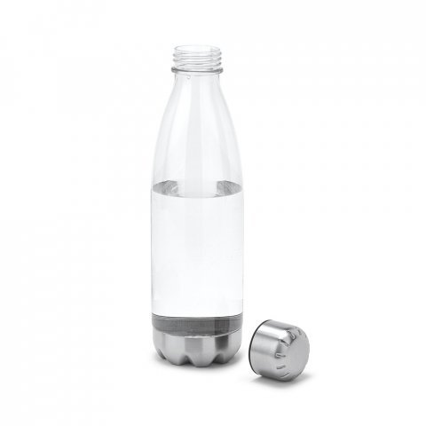 ANCER. Squeeze em AS, com tampa e base em a&ccedil;o inox (700 mL) - Transparente