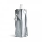 GILDED. Squeeze dobr&aacute;vel em PE com bico de sistema "push-pull" e acabamento metalizado (460 mL) - Cromado satinado
