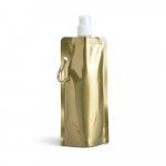 GILDED. Squeeze dobr&aacute;vel em PE com bico de sistema "push-pull" e acabamento metalizado (460 mL) - Dourado satinado