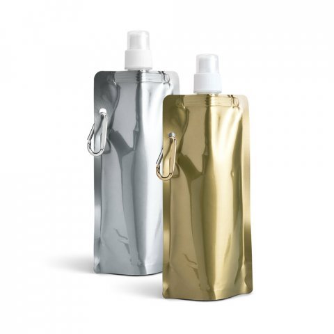 GILDED. Squeeze dobr&aacute;vel em PE com bico de sistema "push-pull" e acabamento metalizado (460 mL)