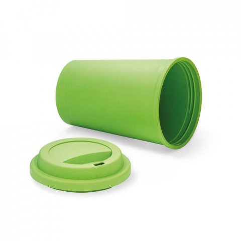 BACURI. Copo para viagem em fibra de bambu (60%) e PP (40%) (450 mL) - Verde claro