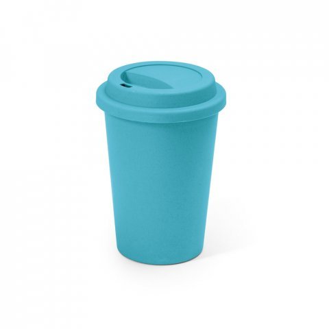 BACURI. Copo para viagem em fibra de bambu (60%) e PP (40%) (450 mL) - Azul claro