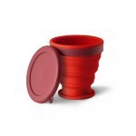 ORTON. Copo de viagem em silicone com tampa em PP (240 mL) - Vermelho