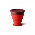 ORTON. Copo de viagem em silicone com tampa em PP (240 mL) - Vermelho