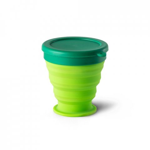 ORTON. Copo de viagem em silicone com tampa em PP (240 mL) - Verde claro