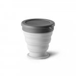 ORTON. Copo de viagem em silicone com tampa em PP (240 mL) - Cinza claro