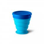ORTON. Copo de viagem em silicone com tampa em PP (240 mL) - Azul claro