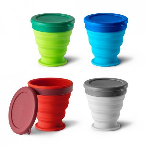 ORTON. Copo de viagem em silicone com tampa em PP (240 mL)