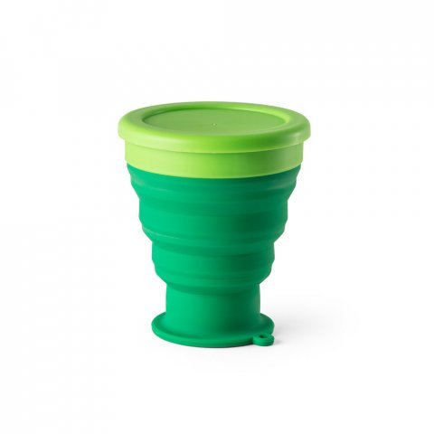 ORTON L. Copo de viagem em silicone com tampa em PP (400 mL) - Verde