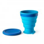 ORTON L. Copo de viagem em silicone com tampa em PP (400 mL) - Azul claro