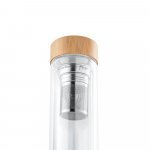 MAKAROVA. Garrafa em vidro borossilicato de parede dupla t&eacute;rmica, isolada a ar, com 2 infusores (490 mL) - Natural