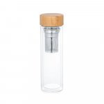 MAKAROVA. Garrafa em vidro borossilicato de parede dupla t&eacute;rmica, isolada a ar, com 2 infusores (490 mL) - Natural