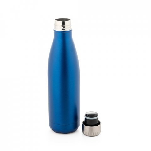 SHOW SATIN. Garrafa t&eacute;rmica em a&ccedil;o inox de parede dupla isolada a v&aacute;cuo (500 mL) - Azul