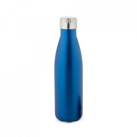 SHOW SATIN. Garrafa t&eacute;rmica em a&ccedil;o inox de parede dupla isolada a v&aacute;cuo (500 mL) - Azul