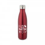 SHOW SATIN. Garrafa t&eacute;rmica em a&ccedil;o inox de parede dupla isolada a v&aacute;cuo (500 mL) - Vermelho