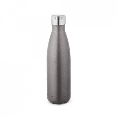 SHOW SATIN. Garrafa t&eacute;rmica em a&ccedil;o inox de parede dupla isolada a v&aacute;cuo (500 mL) - Cinza escuro