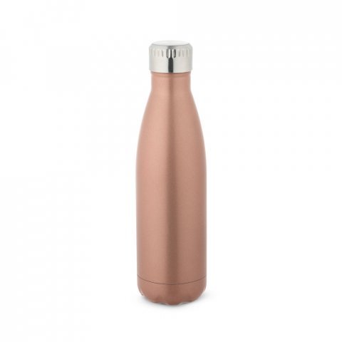 SHOW SATIN. Garrafa t&eacute;rmica em a&ccedil;o inox de parede dupla isolada a v&aacute;cuo (500 mL) - Champanhe