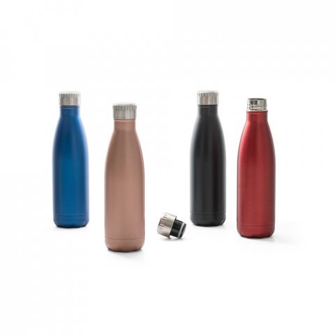 SHOW SATIN. Garrafa t&eacute;rmica em a&ccedil;o inox de parede dupla isolada a v&aacute;cuo (500 mL)