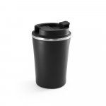 PHELPS. Copo de viagem em a&ccedil;o inox e PP, t&eacute;rmico com parede dupla isolada a v&aacute;cuo (470 mL) - Preto