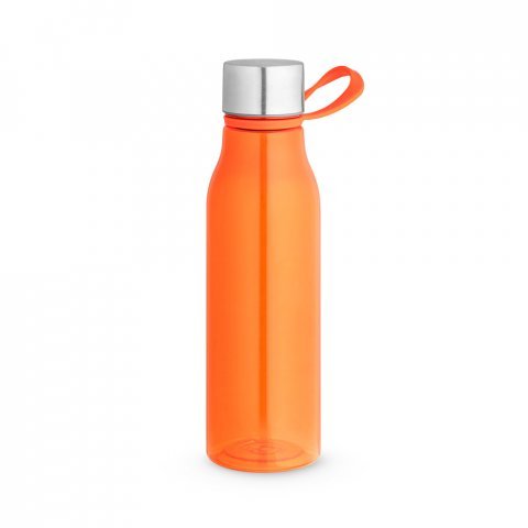 SENNA. Squeeze em PET 100% reciclado com al&ccedil;a de silicone (590 mL) - Laranja