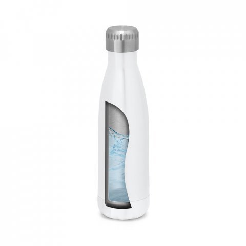 AMORTI. Garrafa para sublima&ccedil;&atilde;o em a&ccedil;o inox de parede dupla t&eacute;rmica, isolada a v&aacute;cuo (510 mL) - Branco
