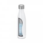 AMORTI. Garrafa para sublima&ccedil;&atilde;o em a&ccedil;o inox de parede dupla t&eacute;rmica, isolada a v&aacute;cuo (510 mL) - Branco