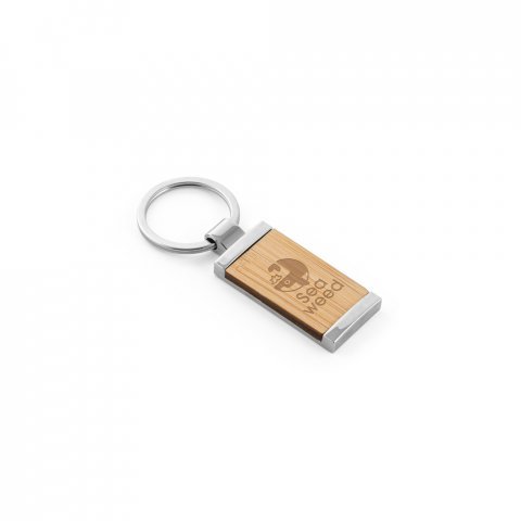 HOMER SQUARE. Chaveiro retangular em bambu - Natural