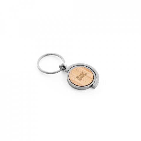 HOMER ROUND. Chaveiro redondo em bambu - Natural
